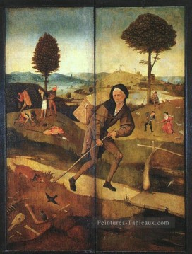 Triptyque Tableaux - Les ailes extérieures du Chemin de Vie d’un triptyque moral Hieronymus Bosch